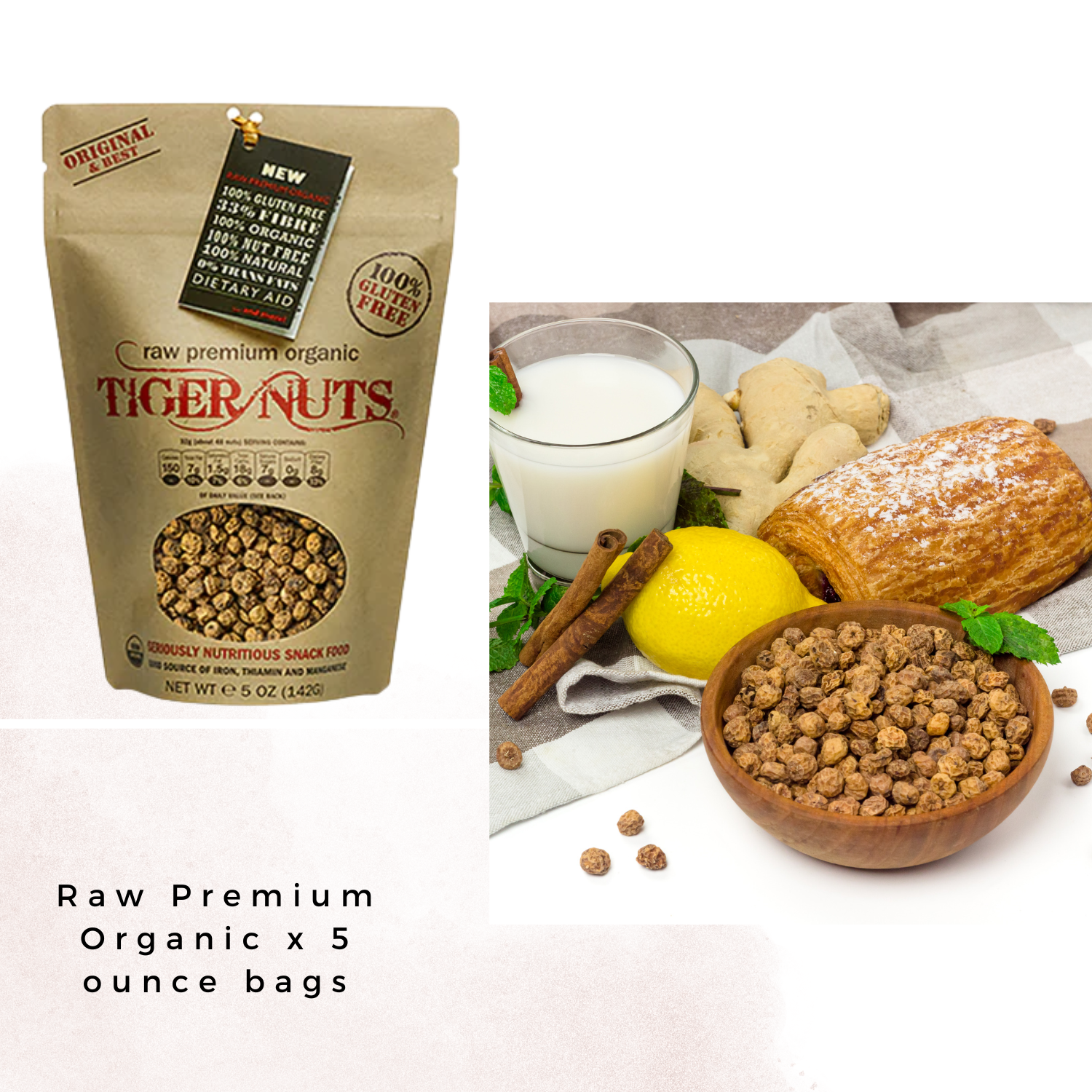 Tiger Nuts Flour x 1 lbs bags - Gluten Free, Organic, Nut Free!, 1