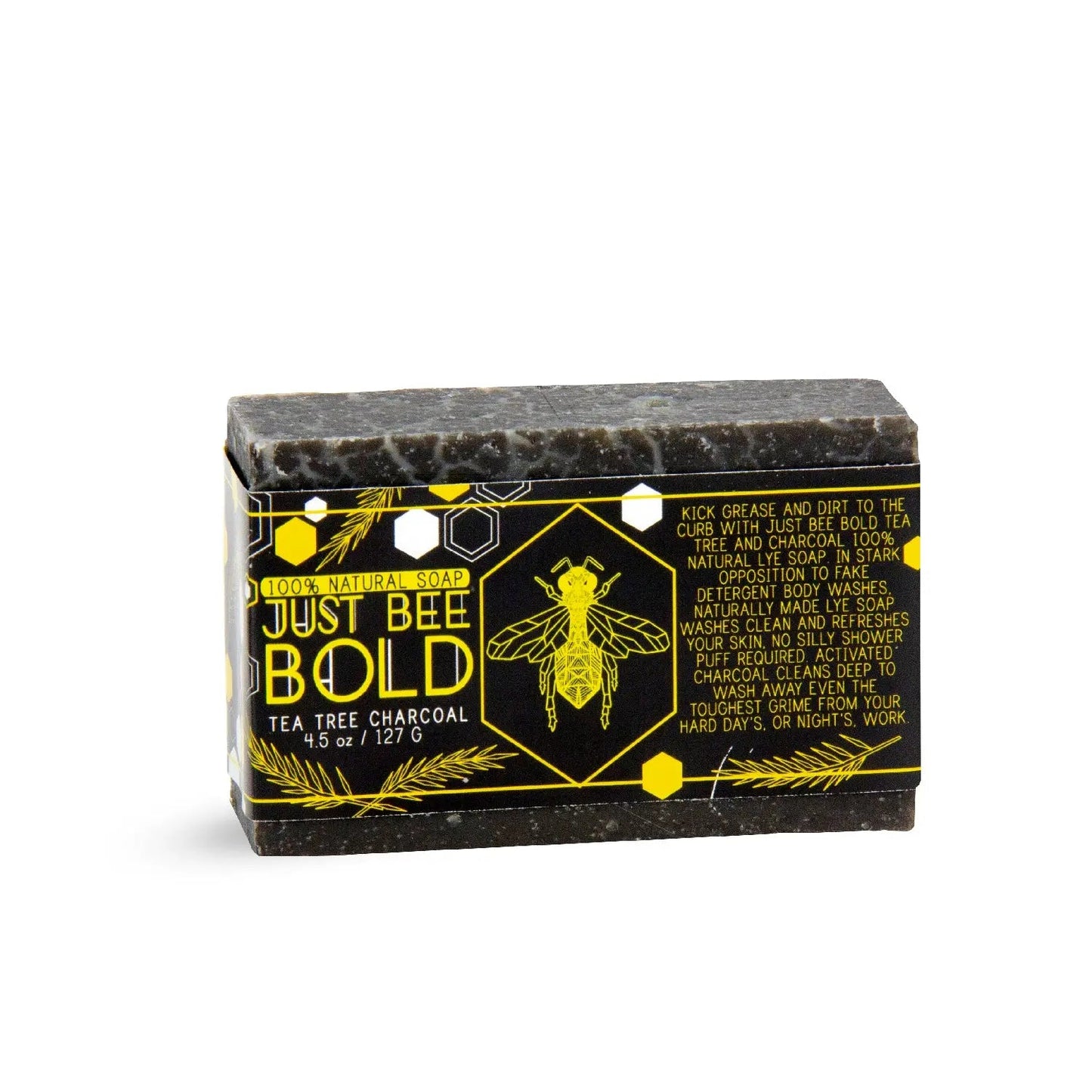 Just Bee Bold Tea Tree Charcoal - 100% Natural Organic Bar Soap