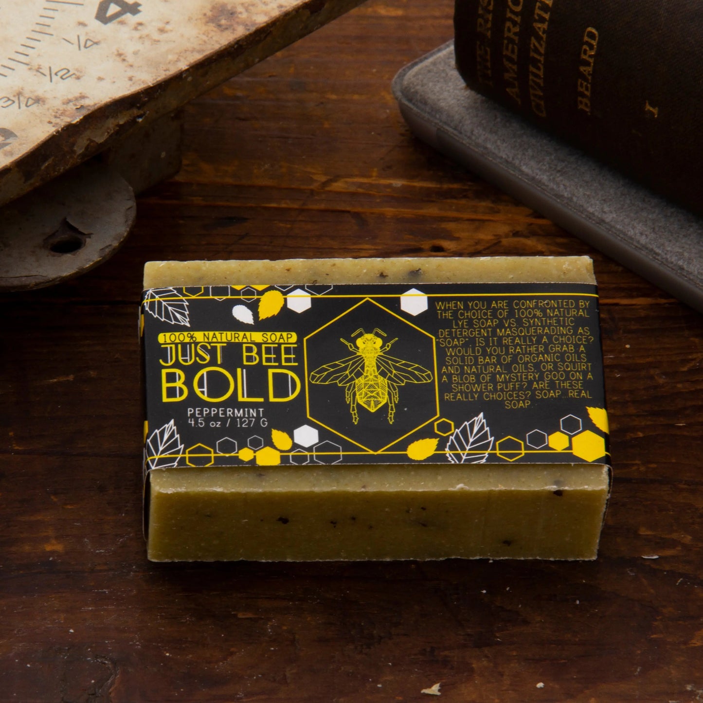 Just Bee Bold Peppermint - 100% Natural Organic Bar Soap