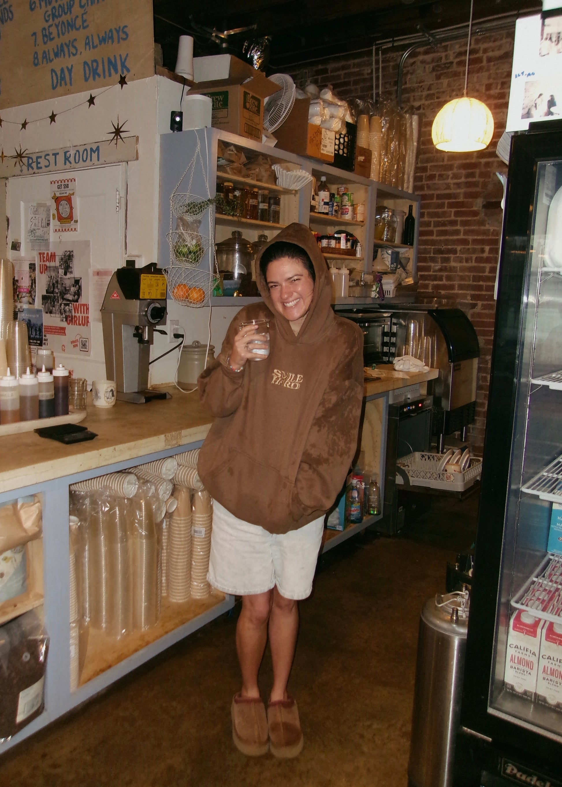 SMILE HARD DEEP BROWN HOODIE