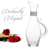 Berkware Elegant Wine Decanter - Glass Pitcher and Carafe with Dazzling Rhinestone Design (Silver tone)