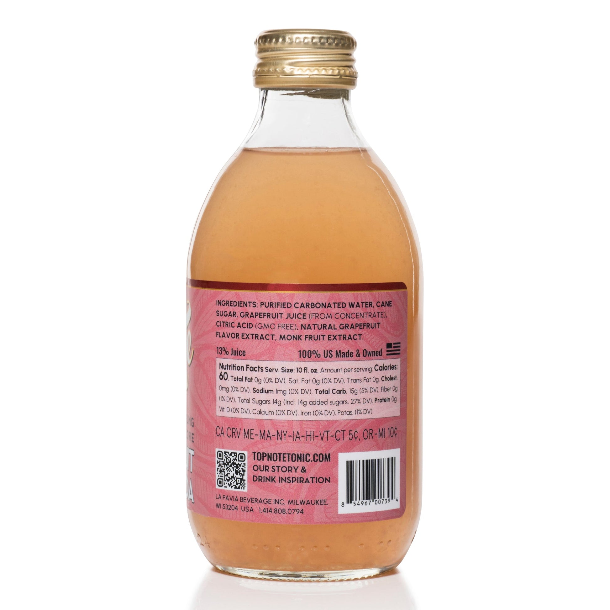Sparkling Grapefruit Soda by Top Note Tonic Store