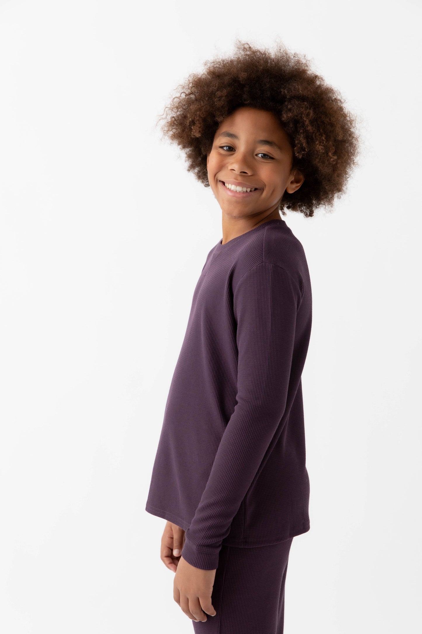 Children's Bamboo Waffle Knit Base Layer Long Sleeve