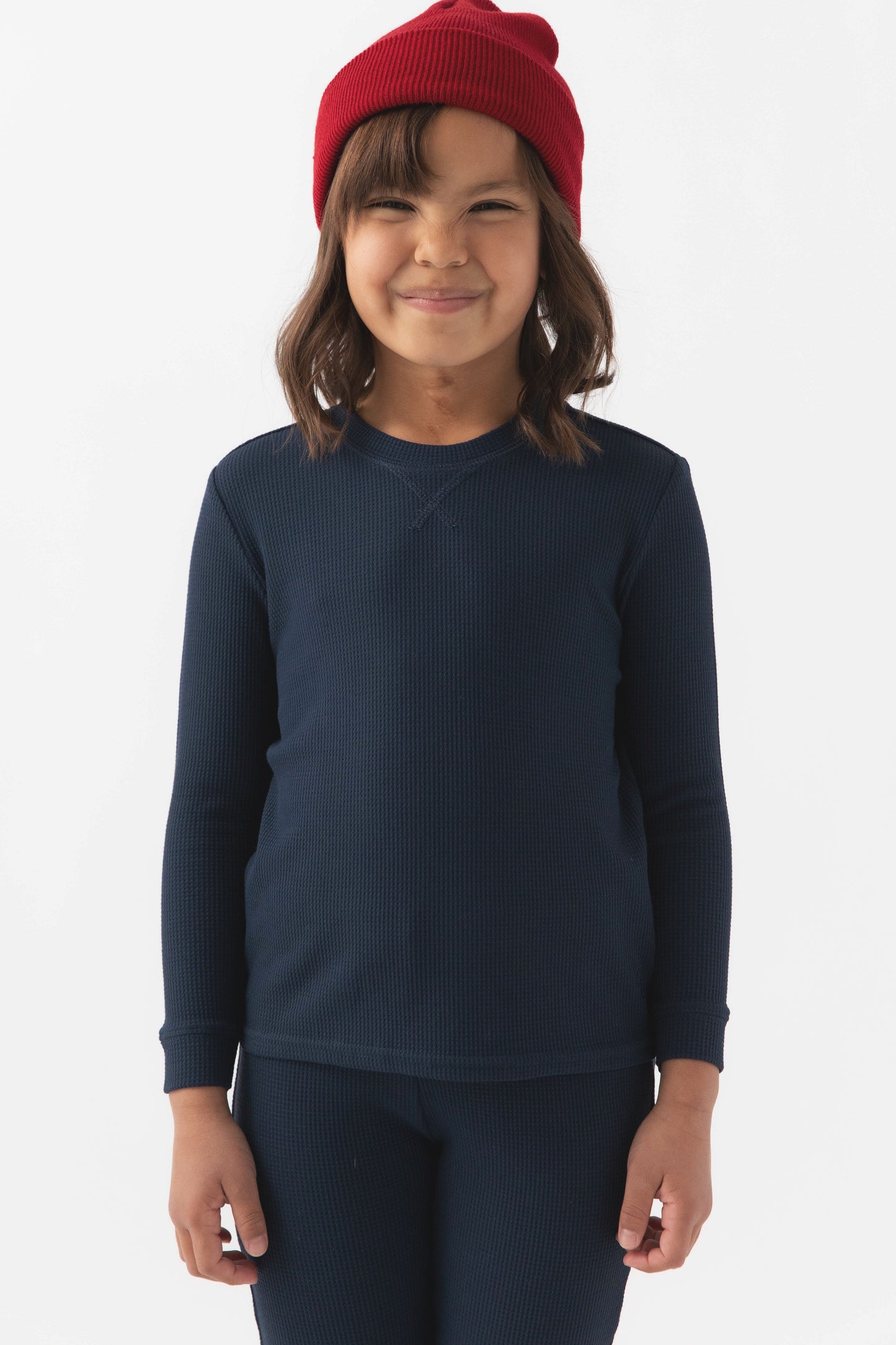 Children's Bamboo Waffle Knit Base Layer Long Sleeve