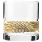 Berkware Set of 2 Elegant Old Fashioned Whiskey Glasses - 10oz Lowball Glasses with Sparkling "Rhinestone Diamond" Studded  Design