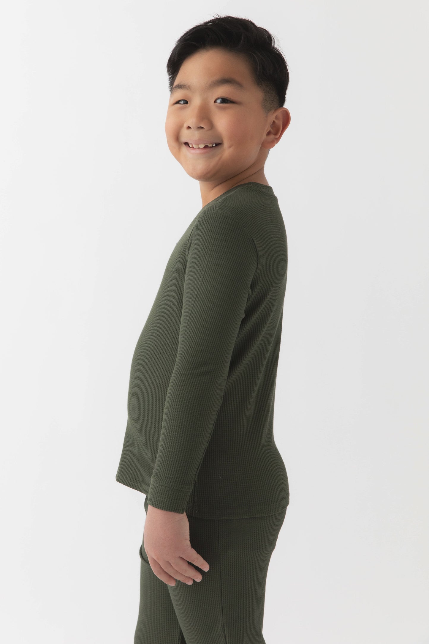 Children's Bamboo Waffle Knit Base Layer Long Sleeve