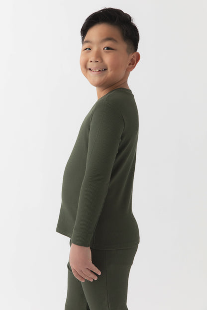 Children's Bamboo Waffle Knit Base Layer Long Sleeve