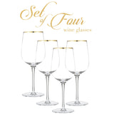 Berkware Glasses - Luxurious and Elegant Long Stem Red Wine Glass - Set of 4