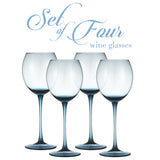 Berkware Colored Glasses - Luxurious and Elegant Sparkling Blue Colored Glassware - Set of 4