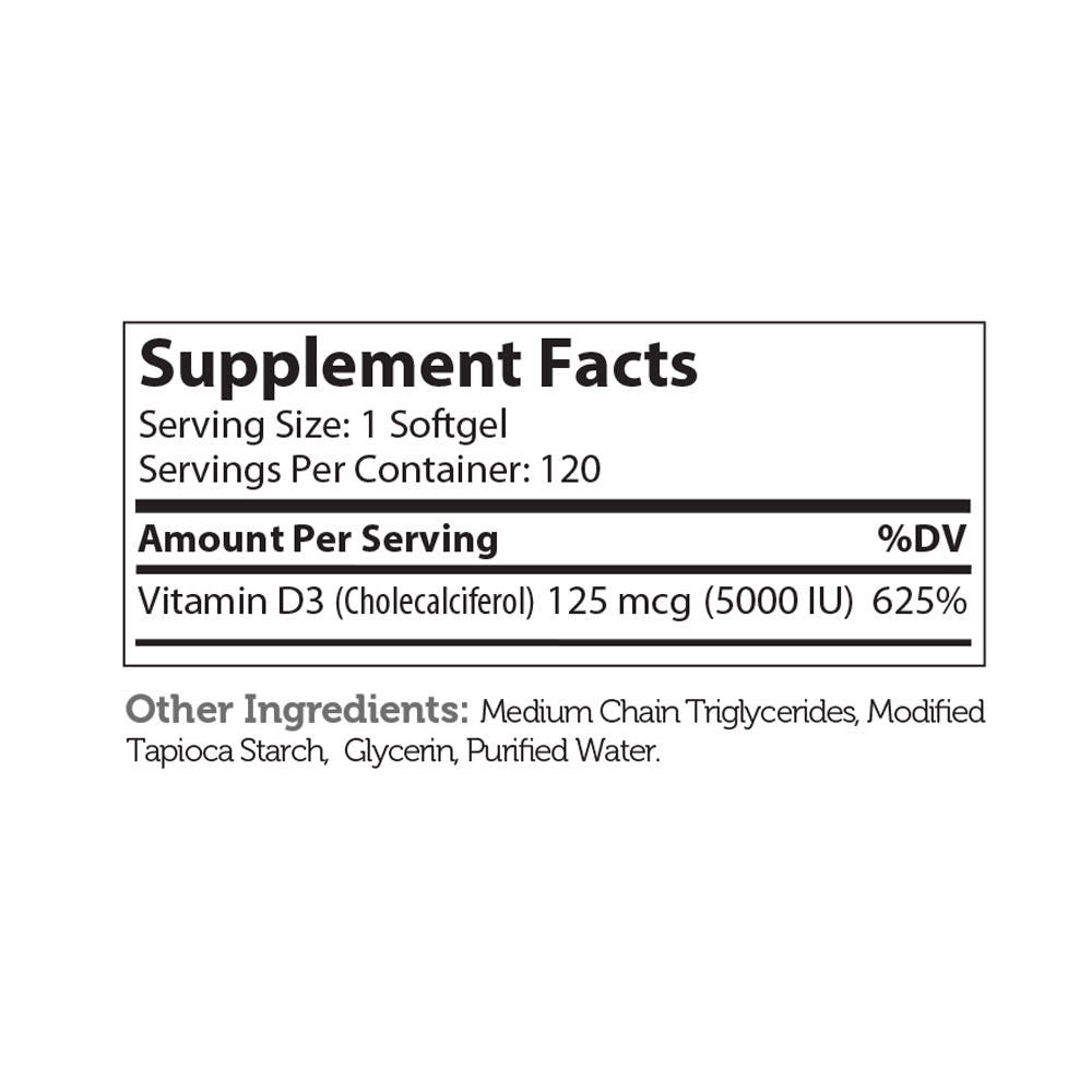 Vitamin D3 Softgels 5000 IU