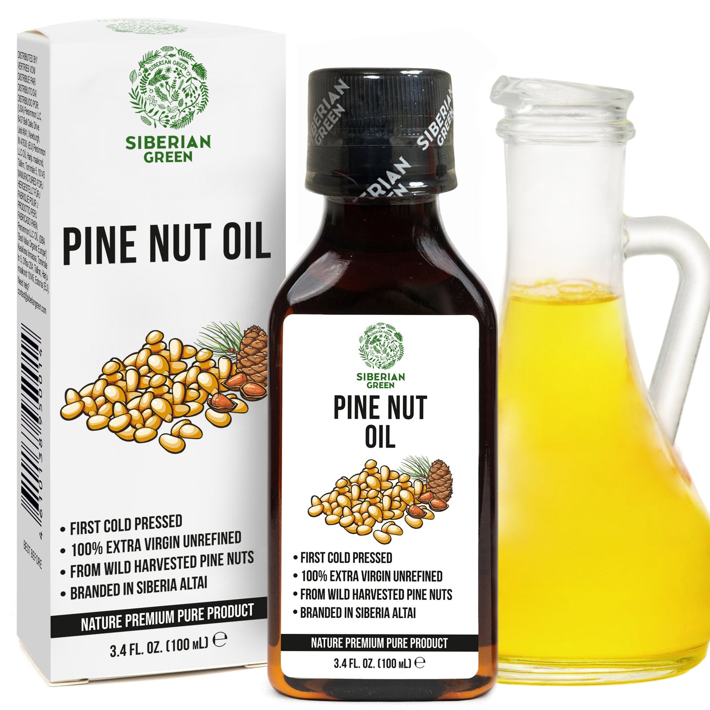 Extra Virgin Siberian Pine Nut Oil – 100% Pure & Cold Pressed