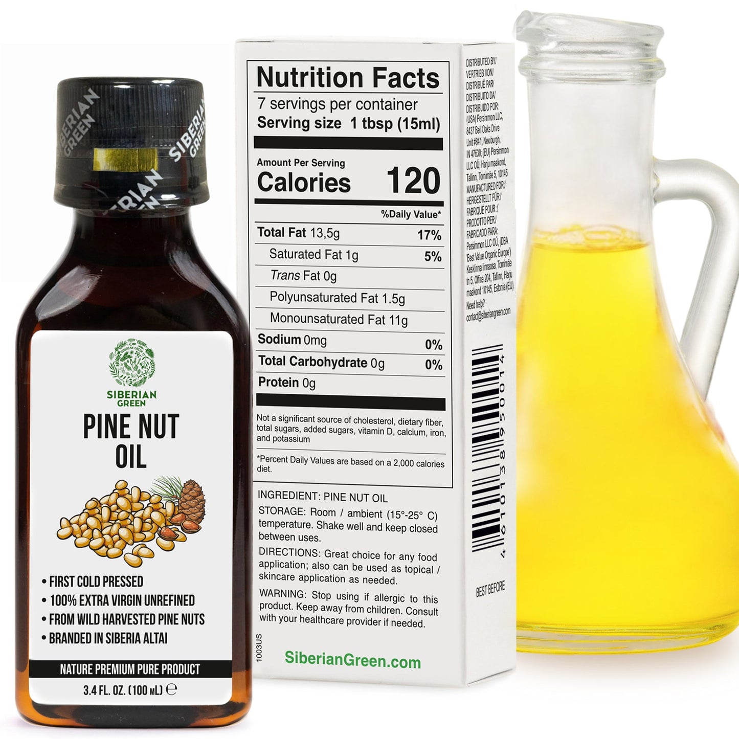 Extra Virgin Siberian Pine Nut Oil – 100% Pure & Cold Pressed