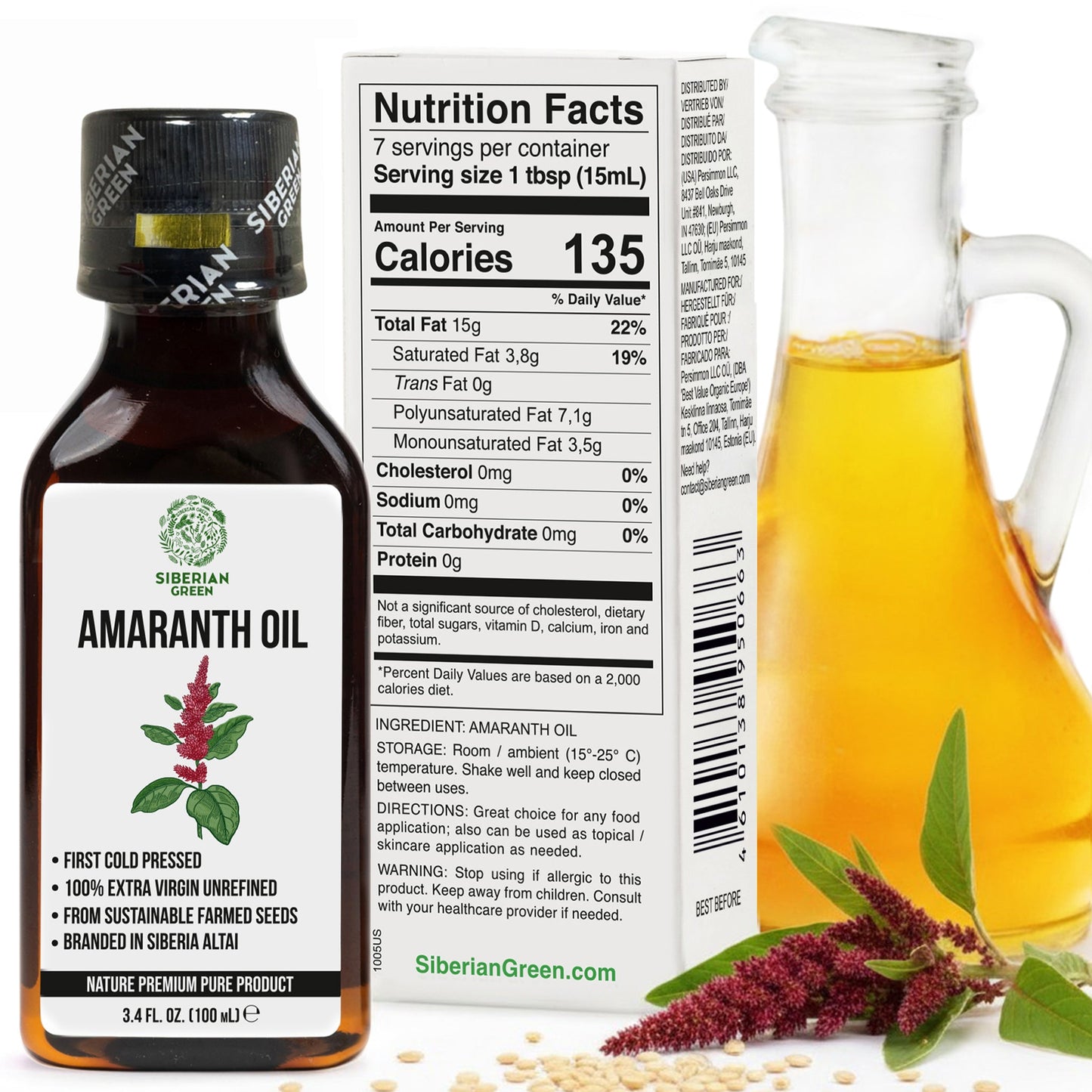 Amaranth Seed Oil 100 ml - Extra Virgin, Cold-Pressed, Premium Quality