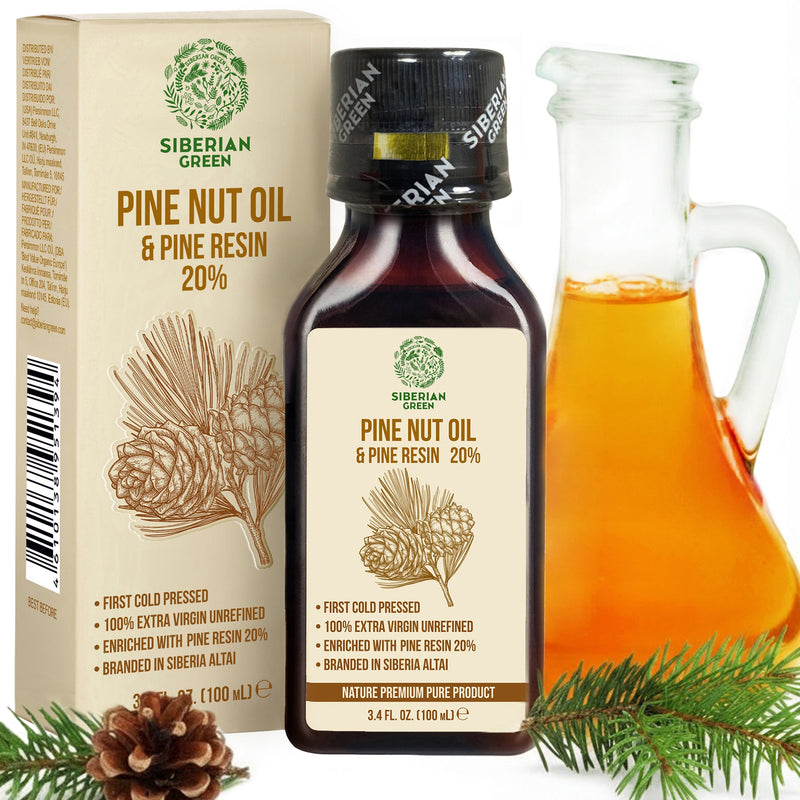Siberian Pine Nut Oil with Cedar Resin – 100 ml for Immune Support & Digestive Health