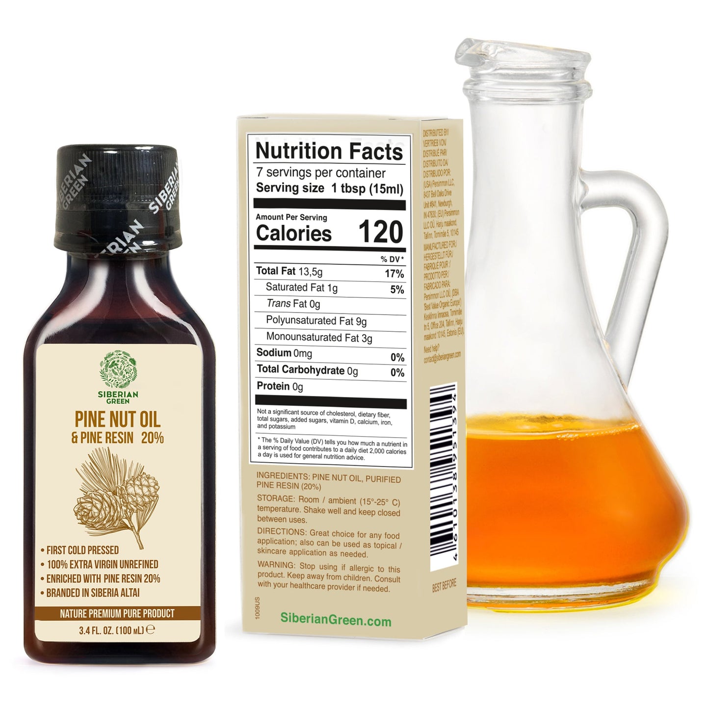 Siberian Pine Nut Oil with Cedar Resin – 100 ml for Immune Support & Digestive Health