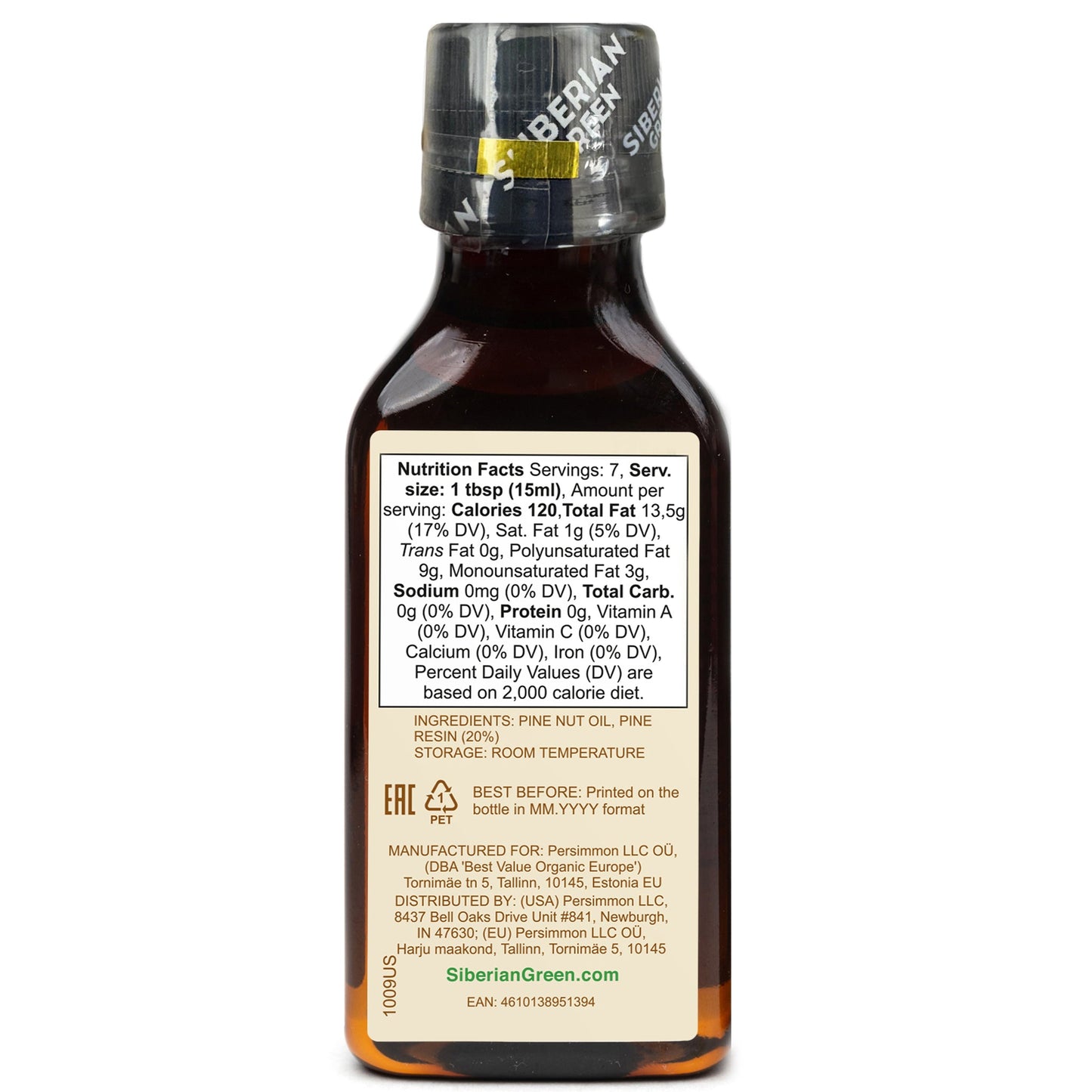 Siberian Pine Nut Oil with Cedar Resin – 100 ml for Immune Support & Digestive Health