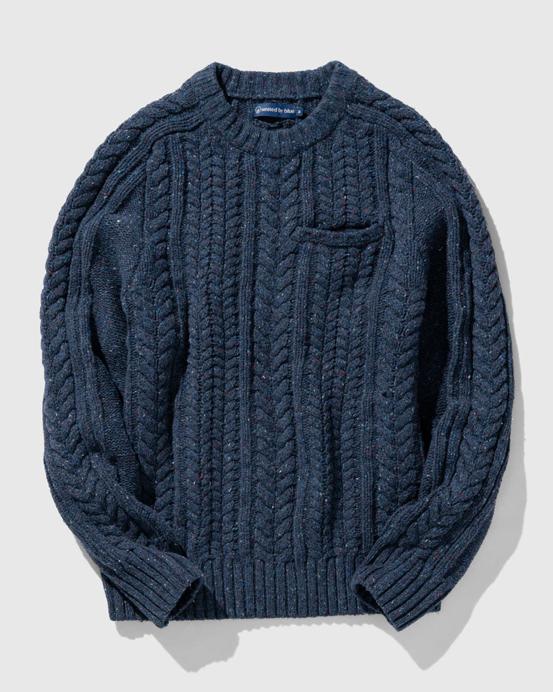 Recycled Wool Cable Knit Sweater by United By Blue