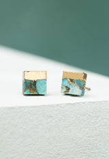 Lorena Square Turquoise Stud Earrings by Starfish Project