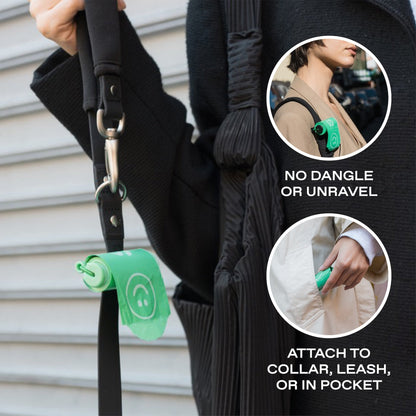 Dog Poop Bag Dispenser + 15 Premium Poop Bags