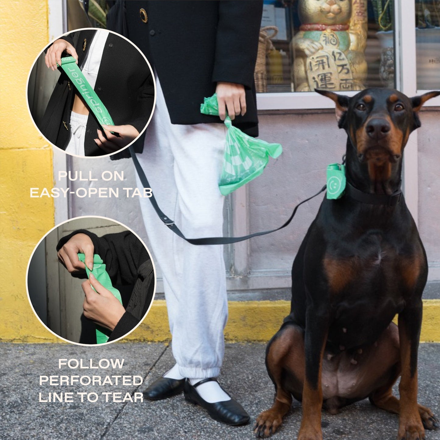 Dog Poop Bag Dispenser + 15 Premium Poop Bags