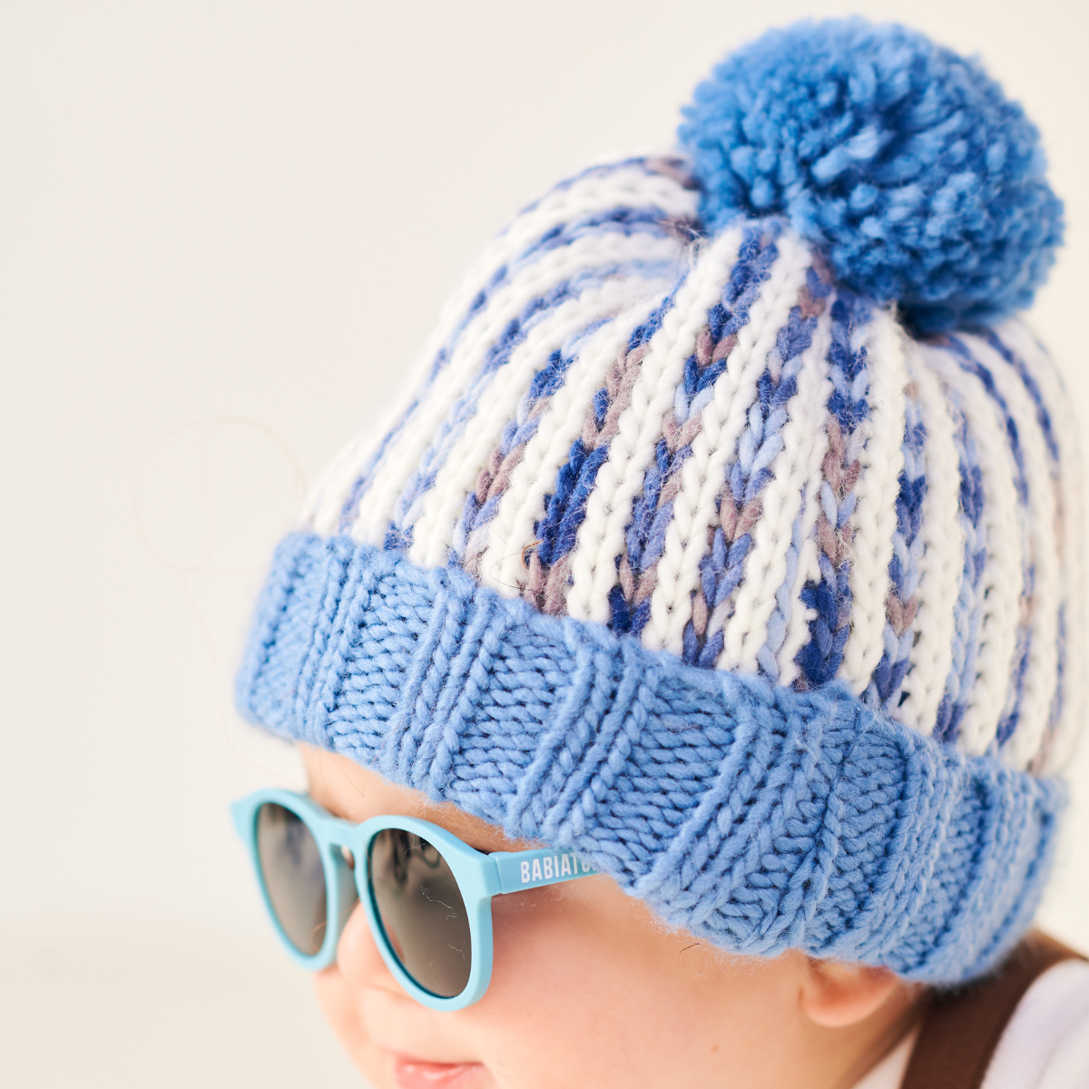 Blue Single Pom Pom Beanie