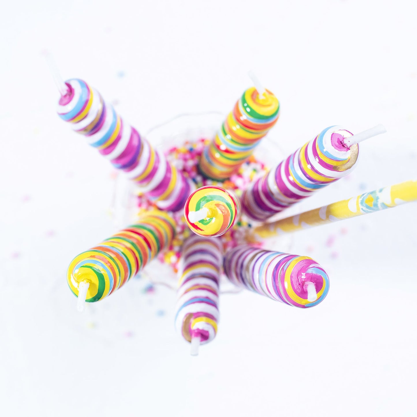 Colorful Lollipop Candy Cake Topper Candle