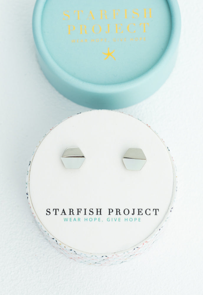 Dorothy Hexagon Shell Stud Earrings by Starfish Project