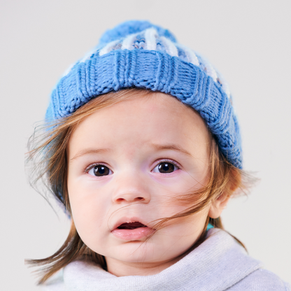 Blue Single Pom Pom Beanie