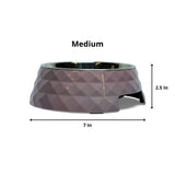 Diamond Melamine Stainless Steel Dog Bowl (Wood Rose) by American Pet Supplies