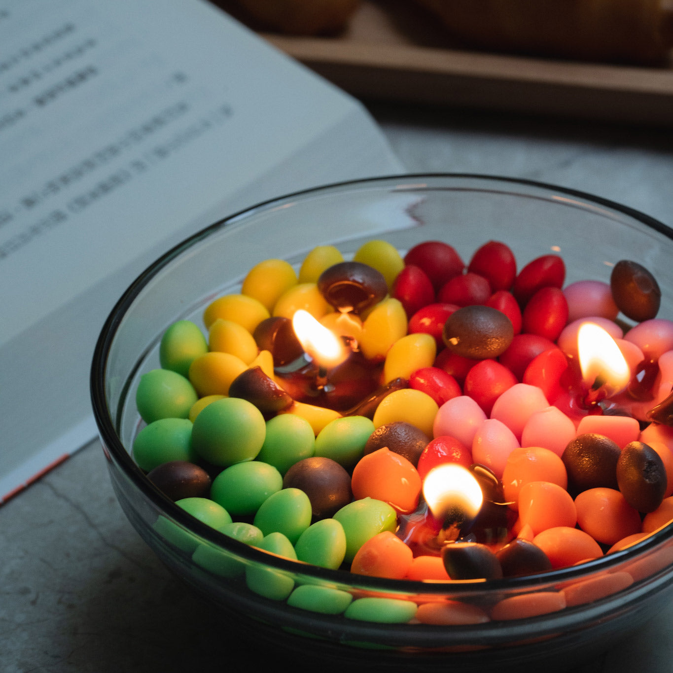 Colourful Rainbow Sugar Bowl Scented Candle