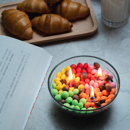 Colourful Rainbow Sugar Bowl Scented Candle