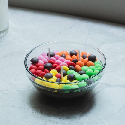 Colourful Rainbow Sugar Bowl Scented Candle