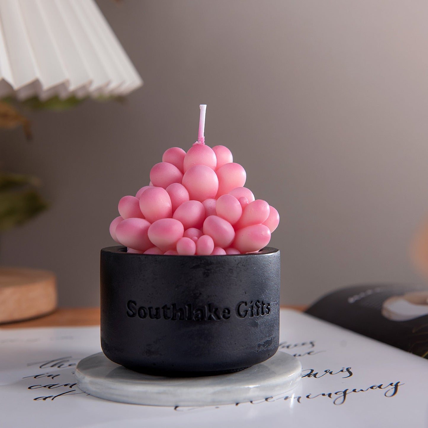 Pink Moonstones Succulent Scented Candle