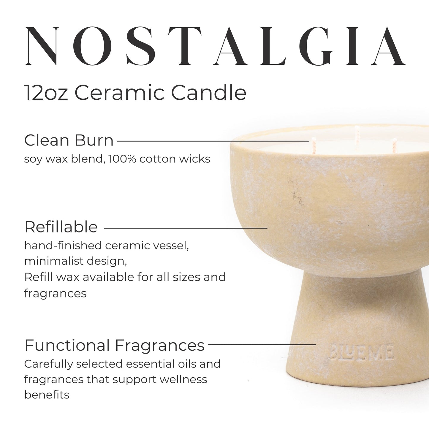 Nostalgia Ceramic Refillable Candle Bergamot & Musk