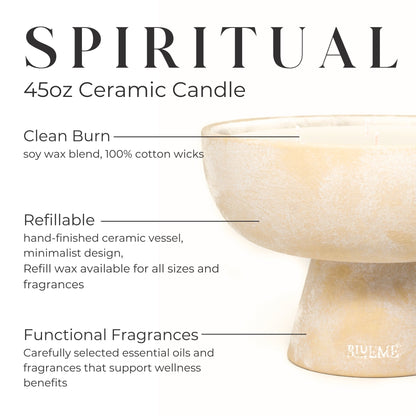 Spiritual - Ceramic Refillable Candle - Palo Santo & Vetiver