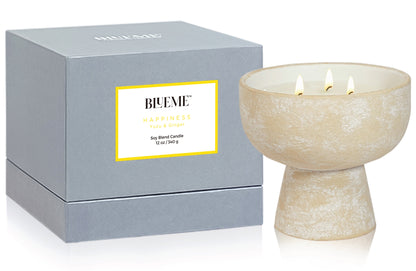 Happiness - Ceramic Refillable Candle - Yuzu & Ginger