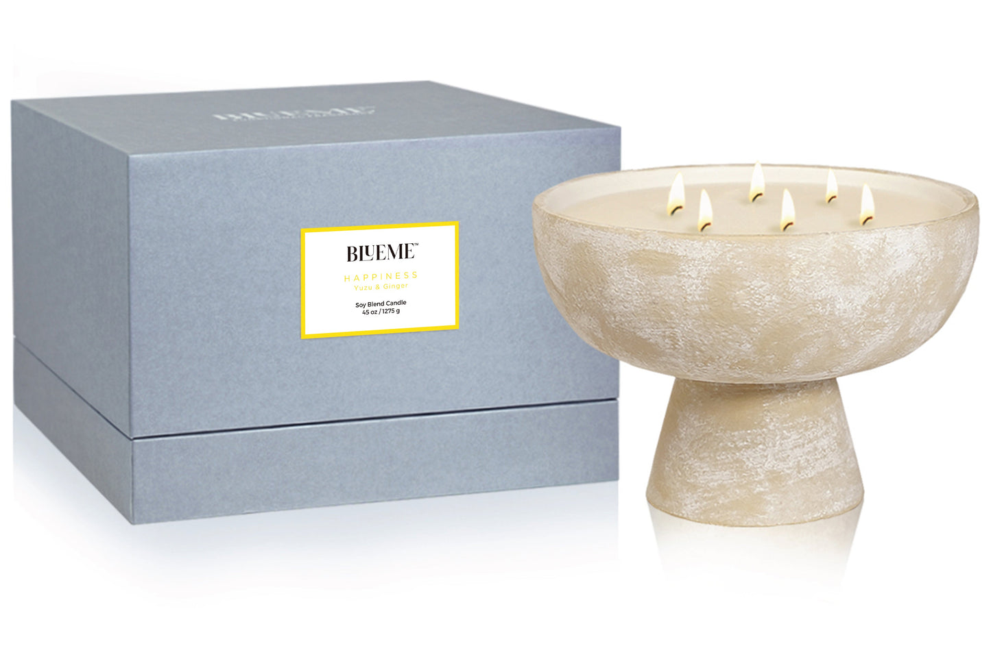 Happiness - Ceramic Refillable Candle - Yuzu & Ginger