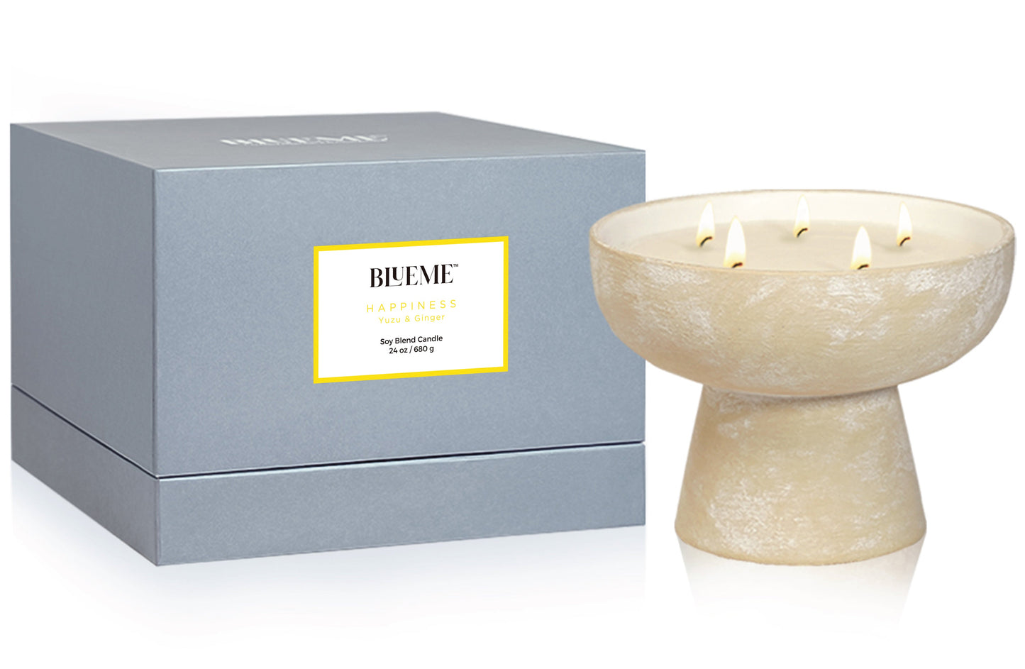 Happiness - Ceramic Refillable Candle - Yuzu & Ginger