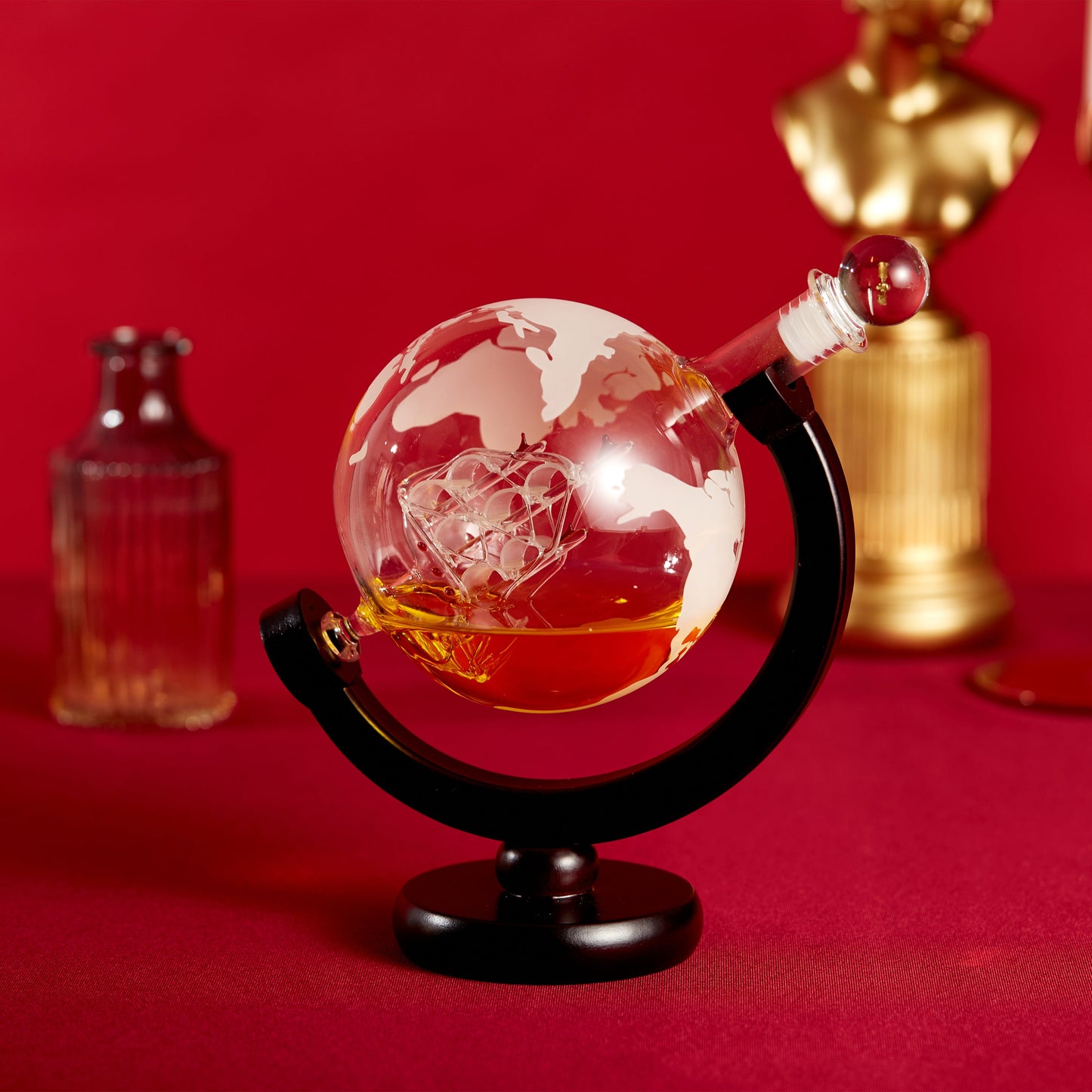 Berkware Elegant Globe  Whiskey Decanter - Handblown & Exquisite