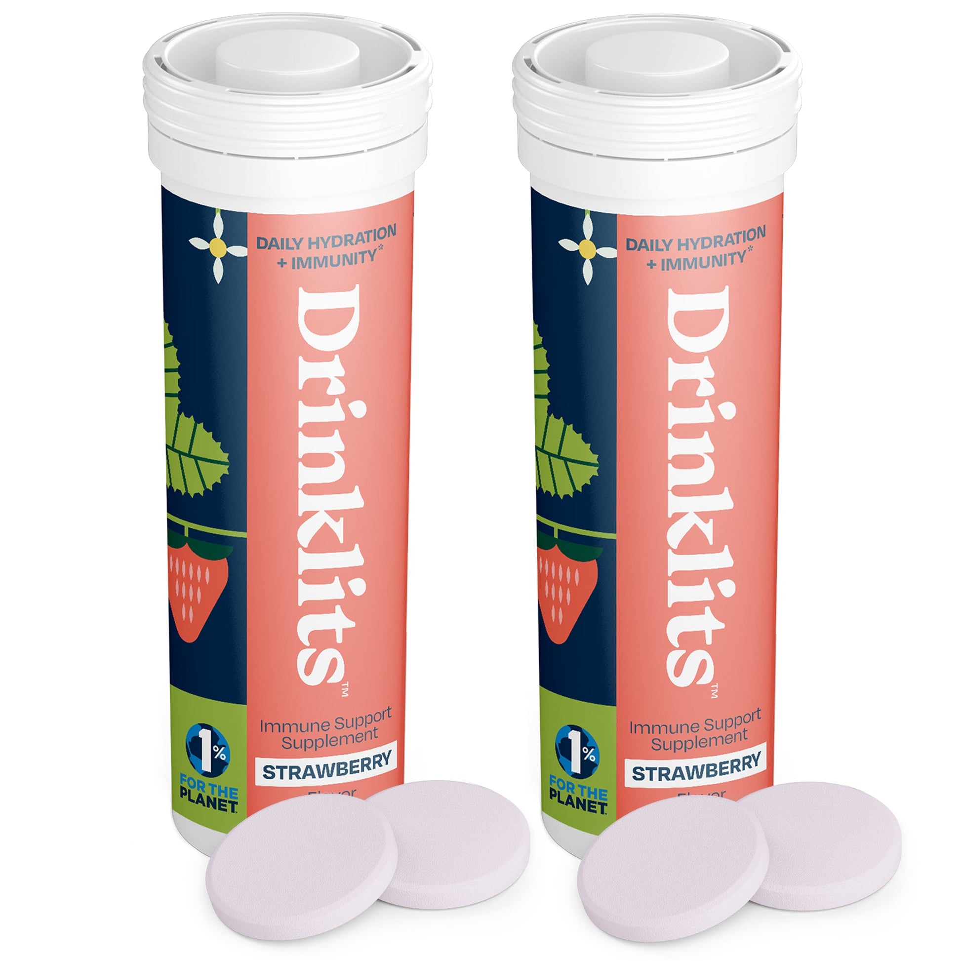 Strawberry Best Immune Support Tablets (2) Tube Bundle