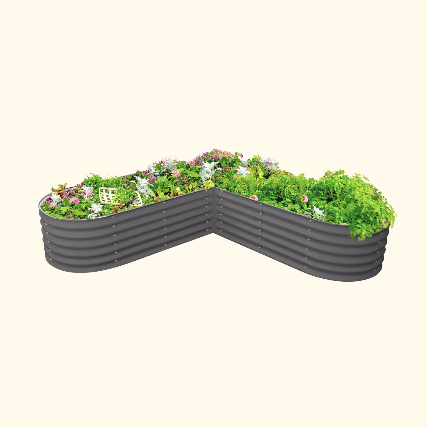 17" Tall L-Shaped Raised Garden Bed Kit - Large Size