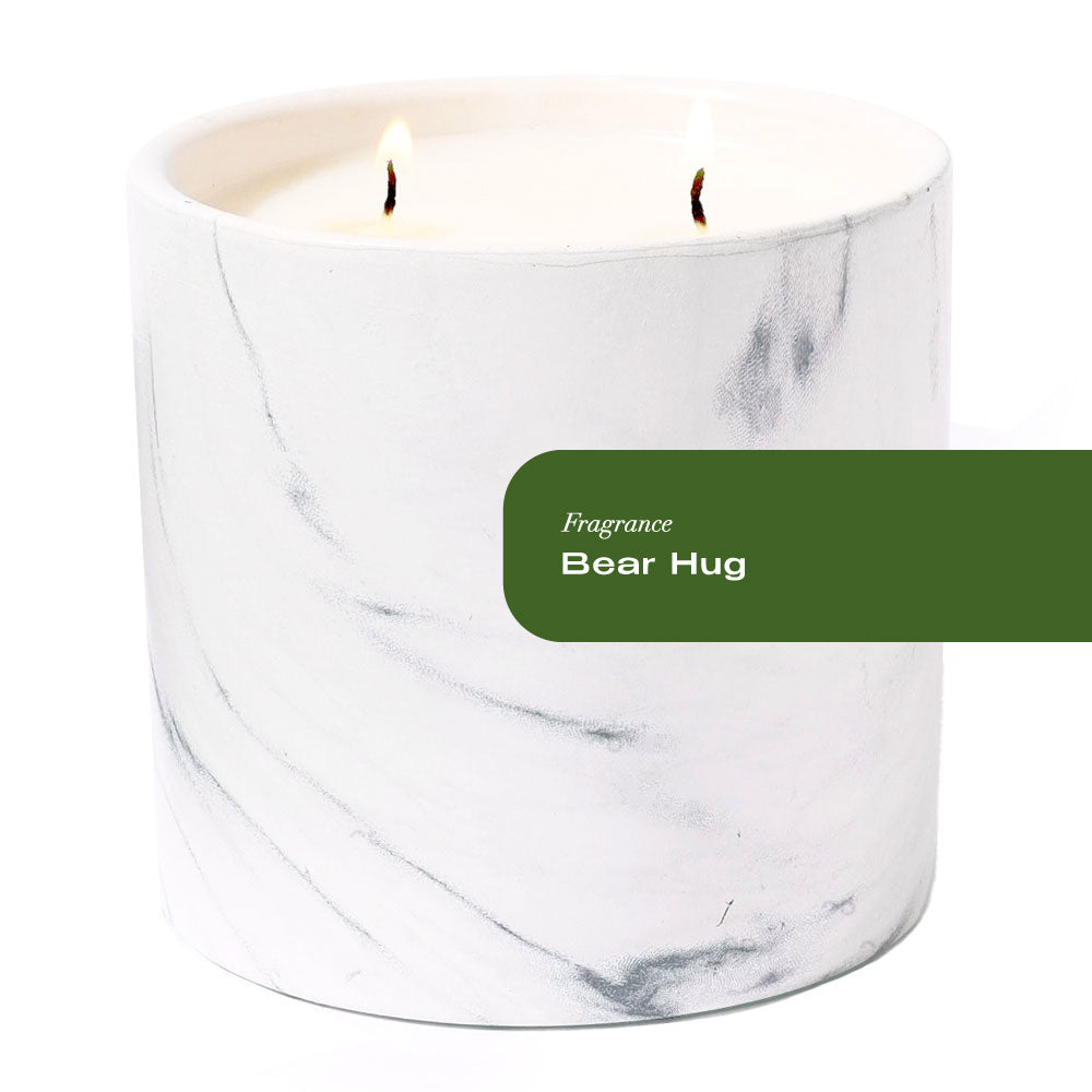 Bear Hug White Marble Candle 17oz