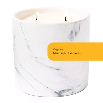 Natural Lemon White Marble Candle 17oz