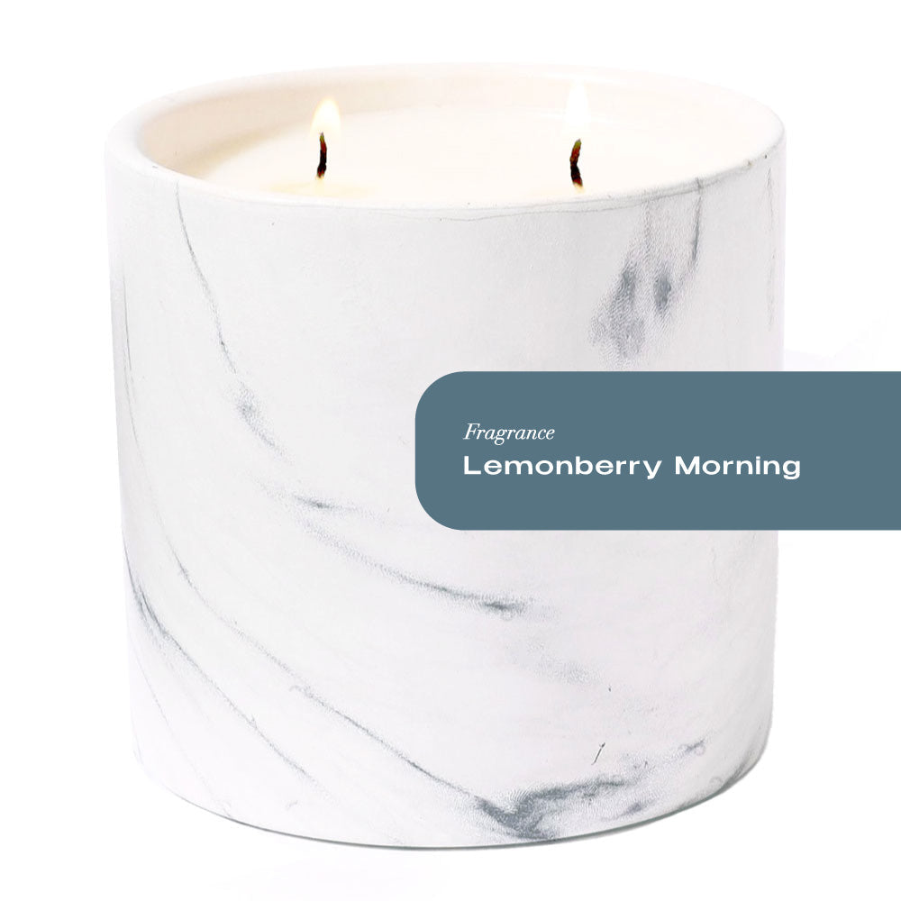 Lemonberry Morning White Marble Candle 17oz