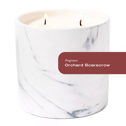 Orchard Scarecrow White Marble Candle 17oz