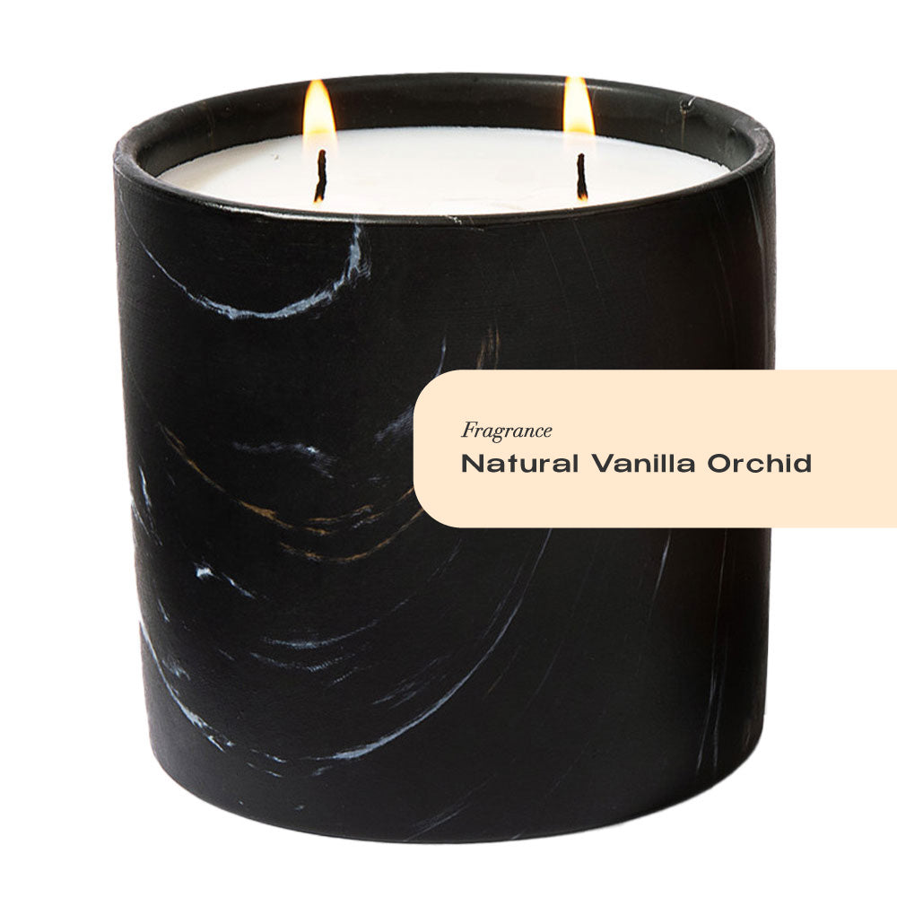 Natural Vanilla Orchid Black Marquina Candle 17oz