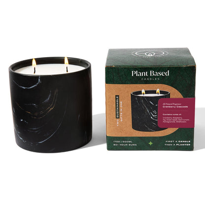 Natural Cranberry Cascade Black Marquina Candle 17oz