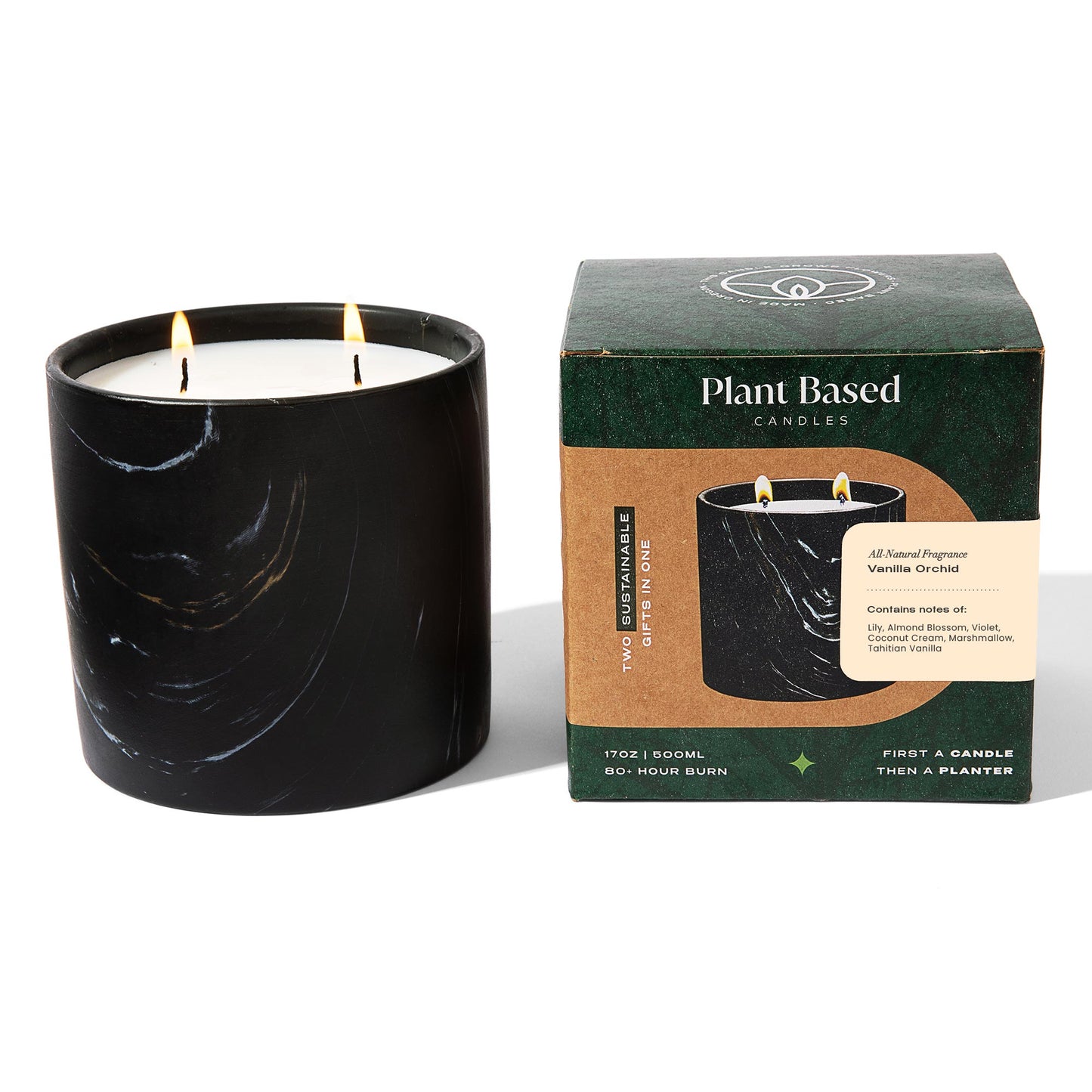 Natural Vanilla Orchid Black Marquina Candle 17oz