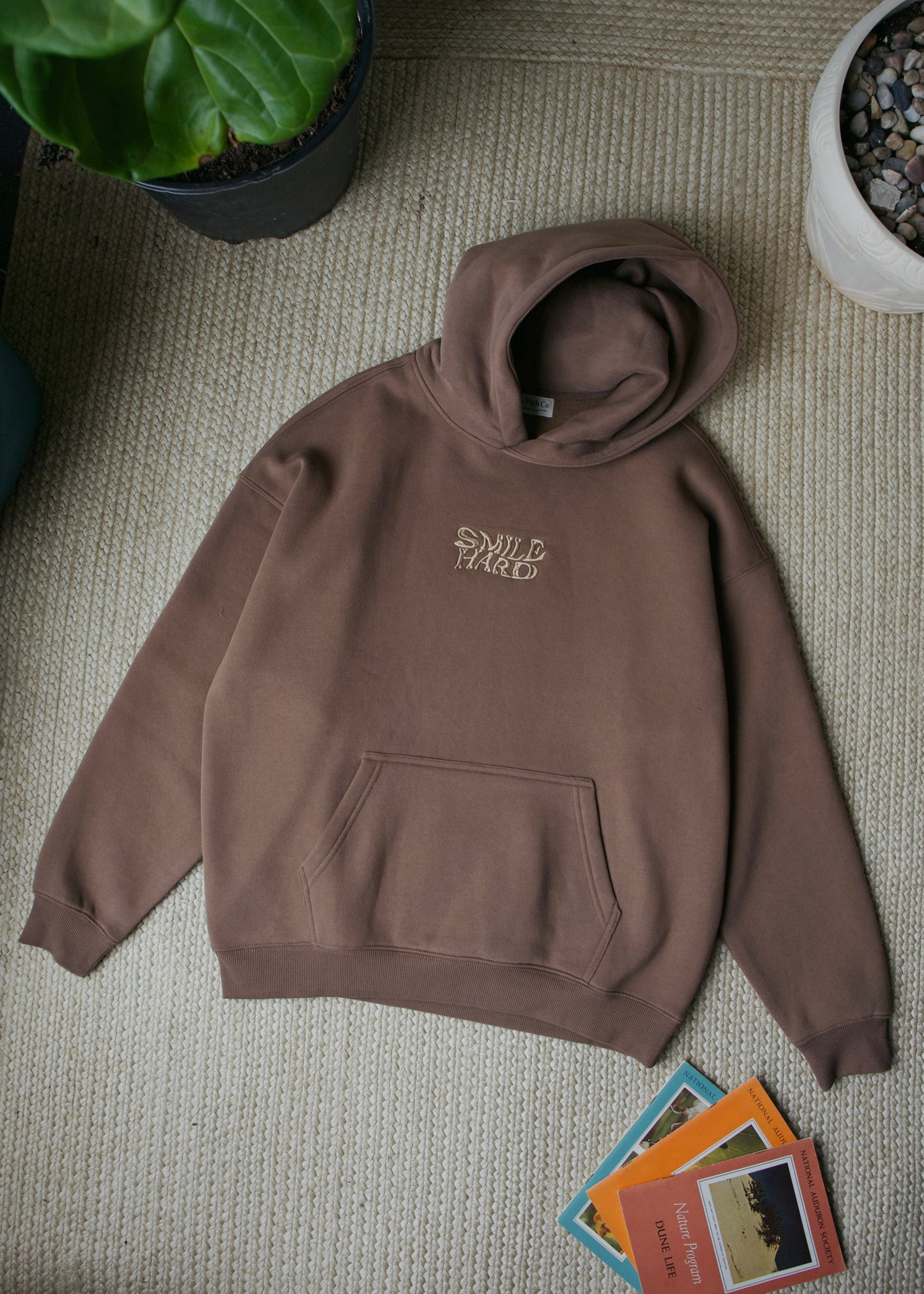 SMILE HARD DEEP BROWN HOODIE