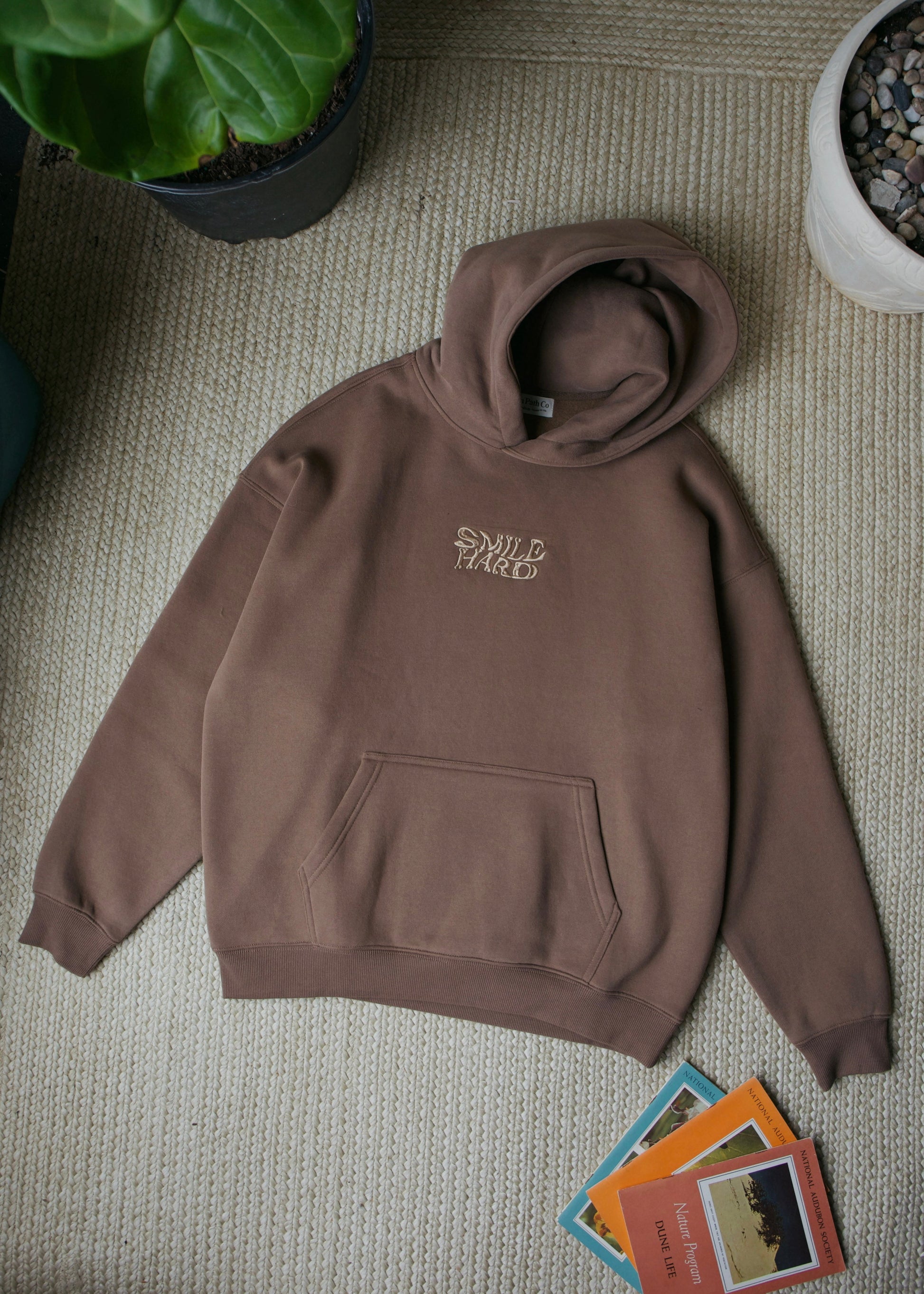 SMILE HARD DEEP BROWN HOODIE